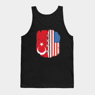 Proud Turkish American // Turkey & USA Flags Tank Top